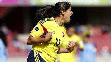 Catalina Usme en un partido de la Selección Colombia en la Copa América Femenina 2018.