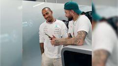 El imperdible momento que vivieron Neymar y Lewis Hamilton
