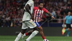 Atletico Madrid's Dutch forward #09 Memphis Depay controls the ball during the Spanish Liga football match between Club Atletico de Madrid and Real Madrid CF at the Metropolitano stadium in Madrid on September 24, 2023. (Photo by Thomas COEX / AFP)