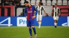 Messi, desesperado despu&eacute;s del 3-0 de Tur&iacute;n.