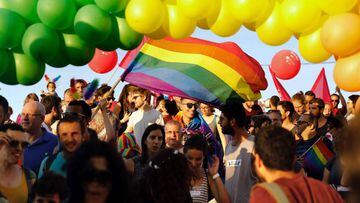 Israelis en el primer desfile del Orgullo Gay celebrado en la ciudad de Beersheba, el 22 de junio 2017.