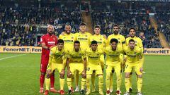 ISTANBUL, TURKIYE- DECEMBER 3: The Starting XI of Villarreal pose for a photo prior to the Fenerbahçe and Villarreal friendly match at Ülker Sports Arena in İstanbul, Türkiye on December 3, 2022 in İstanbul, Türkiye. (Photo by Huseyin Yavuz/ dia images via Getty Images)
