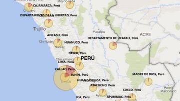 Mapa de casos por coronavirus por región en Perú: hoy, 2 de julio