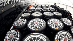 The DTM tyres in the Hankook service tent.