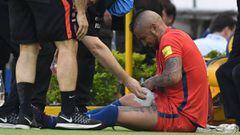 Vidal se retir&oacute; lesionado ante Colombia.