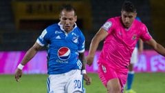 Juan Guillermo Dom&iacute;nguez, jugador de Millonarios, equipo que empat&oacute; 1-1 ante Tigres en Liga &Aacute;guila.