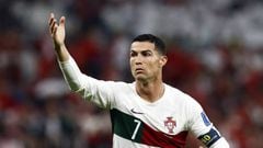 Cristiano Ronaldo, en los cuartos de final del Mundial ante Marruecos.