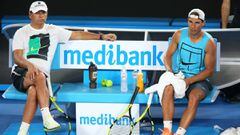 Toni Nadal y Rafa, en Melbourne.