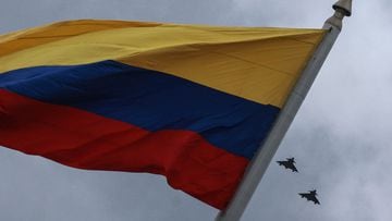 Bandera de Colombia en el día de la Independencia