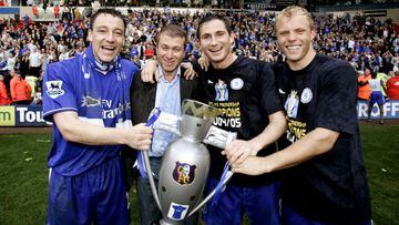 Abramovich, junto a Terry, Lampard y Gudjohnsen.