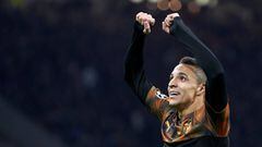 Rodrigo Moreno of Valencia celebrates after scoring his team&#039;s first goal during the UEFA Champions League group H match between AFC Ajax and Valencia CF at Amsterdam Arena on December 10, 2019 in Amsterdam