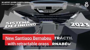 The retractable field of the new Bernabeu