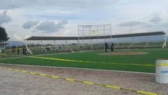Imagen del campo de b&eacute;isbol en la localidad de Acatzingo, en el estado mexicano de Puebla, lugar del ataque.