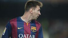 Messi, en un gesto en el partido ante el Eibar.