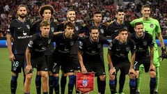 Leverkusen (Germany), 13/09/2022.- Atletico's starting eleven pose prior to the UEFA Champions League group B stage soccer match between Bayer Leverkusen and Atletico Madrid at BayArena in Leverkusen, Germany, 13 September 2022. (Liga de Campeones, Alemania) EFE/EPA/SASCHA STEINBACH
