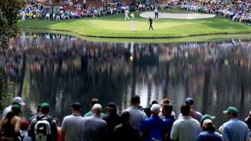AUGUSTA, GEORGIA - APRIL 06: A general view of the ninth green during the Par Three Contest prior to the Masters at Augusta National Golf Club on April 06, 2022 in Augusta, Georgia.   David Cannon/Getty Images/AFP
== FOR NEWSPAPERS, INTERNET, TELCOS & TELEVISION USE ONLY ==