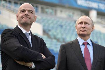 Russian President Vladimir Putin and FIFA president Gianni Infantino.