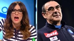 Im&aacute;genes de Ana Morgade en Zapeando y del entrenador del Napol&eacute;s Maurizio Sarri.