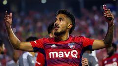 Jesús Ferreira celebrando un gol con FC Dallas en la MLS.