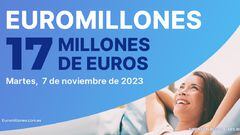 Euromillones: comprobar los resultados del sorteo de hoy, martes 7 de noviembre