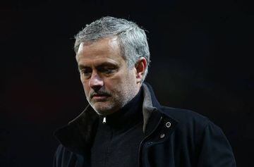 Manager Jose Mourinho of Manchester United walks off after the UEFA Champions League Round of 16 Second Leg match between Manchester United and Sevilla FC at Old Trafford on March 13, 2018 in Manchester, United Kingdom.