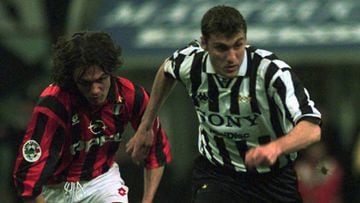 Nesta y Vieri en un Milan-Juventus.