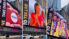 VIDEO: Claudia Sheinbaum en Time Square, ¿qué dice el mensaje y quién lo pagó?