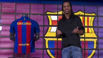 Ronaldinho, en el Museo del Camp Nou.