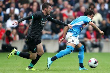 Liverpool's Andy Robertson in action against Napoli