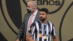 (FILES) In this file photo taken on December 05, 2021 Atletico Mineiro&#039;s Diego Costa celebrates winning the Brazilian 2021 championship after the football match against Red Bull Bragantino, at the Mineirao stadium in Belo Horizonte. - Spanish-Brazili