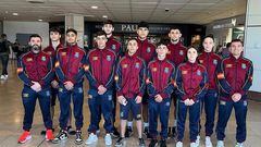 El equipo español en los Campeonatos de Europa de categoría Joven en Ereván, Armenia.