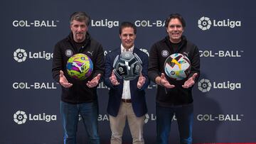 Oscar Mayo Director General Ejecutivo de LaLiga, Andres Rodriguez CEO de Gol-Ball y Fede Giuliani CTO de Gol-Ball.