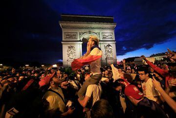 French fans take to the streets to celebrate World Cup final place
