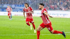 26 August 2022, Baden-Wuerttemberg, Freiburg im Breisgau: Soccer: Bundesliga, SC Freiburg - VfL Bochum, Matchday 4, Europa-Park Stadion. Freiburg's Vincenzo Grifo (r) celebrates with Freiburg's Kiliann Sildillia (l) after his goal for 1:0. Photo: Tom Weller/dpa - IMPORTANT NOTE: In accordance with the requirements of the DFL Deutsche Fußball Liga and the DFB Deutscher Fußball-Bund, it is prohibited to use or have used photographs taken in the stadium and/or of the match in the form of sequence pictures and/or video-like photo series. (Photo by Tom Weller/picture alliance via Getty Images)