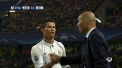 Zidane and Cristiano celebrate the opening goal against Borussia Dortmund.