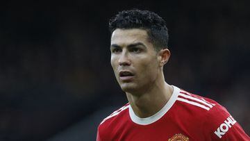 Soccer Football - Premier League - Manchester United v Watford - Old Trafford, Manchester, Britain - February 26, 2022 Manchester United&#039;s Cristiano Ronaldo reacts REUTERS/Craig Brough EDITORIAL USE ONLY. No use with unauthorized audio, video, data, 