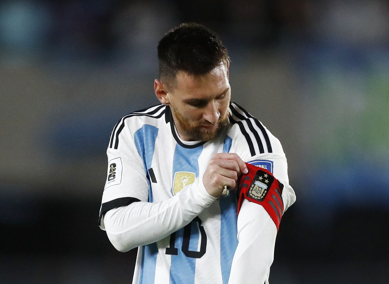 Buenos Aires, Argentina - 14 Oct 2021, Lionel Messi seen during the FIFA  World Cup Qatar 2022 Qualifiers match between Argentina and Peru at El  Monumental. Final score; Argentina 1:0 Peru. (Photo