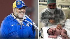 Im&aacute;genes de Maradona sonriendo con la equipaci&oacute;n del Al Fujairah y de su hijo Diego Maradona Jr., con segundo nieto reci&eacute;n nacido, Diego Mat&iacute;as.