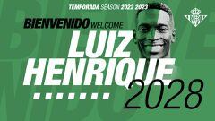 Luiz Henrique, oficial por el Betis.