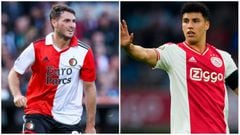 Santiago Giménez, jugador del Feyenoord, y Jorge Sánchez, jugador del Ajax, se enfrentarán este fin de semana en el Clásico de los Países Bajos.