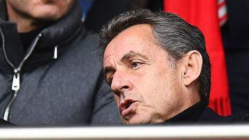 Sarkozy durante un partido del PSG.