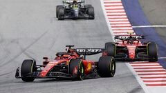 Los de Ferraris y Hamilton durante el GP de Austria