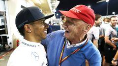 Lewis Hamilton y Niki Lauda en 2014. 