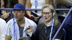 La actriz Meryl Streep durante la final del US Open 2018 entre Novak Djokovic y Juan Mart&iacute;n del Potro.