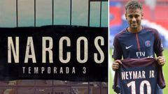 Imágenes de una promo de la tercera temporada de Narcos y de Neymar en su presentación con el PSG