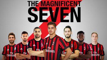 El Milán presume de fichajes con el lema "Los 7 magníficos"