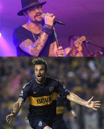 The Argentine player was a regular with Boca Juniors and after retiring in August 2016 embarked on a career in the world of rock 'n' roll.