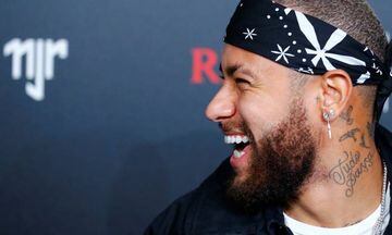 Brazilian football player Neymar of Paris St Germain poses as he arrives at an after show party following the launch event for the new Capsule Collection Neymar Jr. by Replay in Duesseldorf, Germany, February 13, 2020