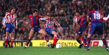 09/11/96. Partido de Liga. Bracelona-Atlético de Madrid. Popescu y Vizcaino en uno de los mejores partidos de ambos conjuntos. El resultado final fue de empate a 3 goles.