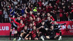 Celebración del Arenas tras eliminar al Lugo en la Copa